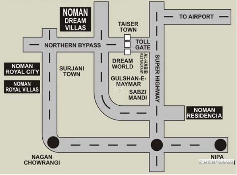 Noman Dream Villas Location Map